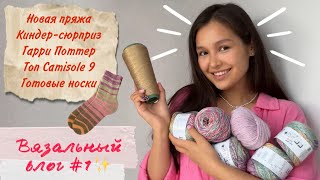 картинка: Вязальный влог №1🧶 Носки из хлопка🧦 Мучения с Camisole №9💔 Открываю киндер-сюрпризы Гарри Поттер