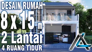 DESAIN RUMAH 8 X 15 METER I MEDAN - RUMAH MINIMALIS MODERN #jasaarsitek #jasadesain #arsitek