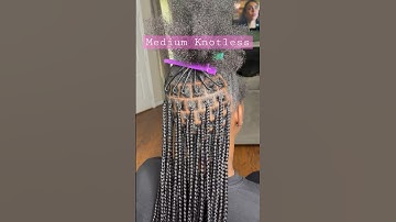 Medium knotless parting
