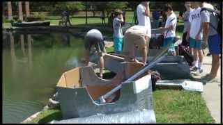Darlington physics students put skills to test in annual cardboard boat races
