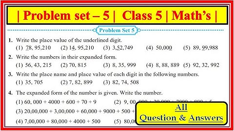 Problem set 5 class 5th Math