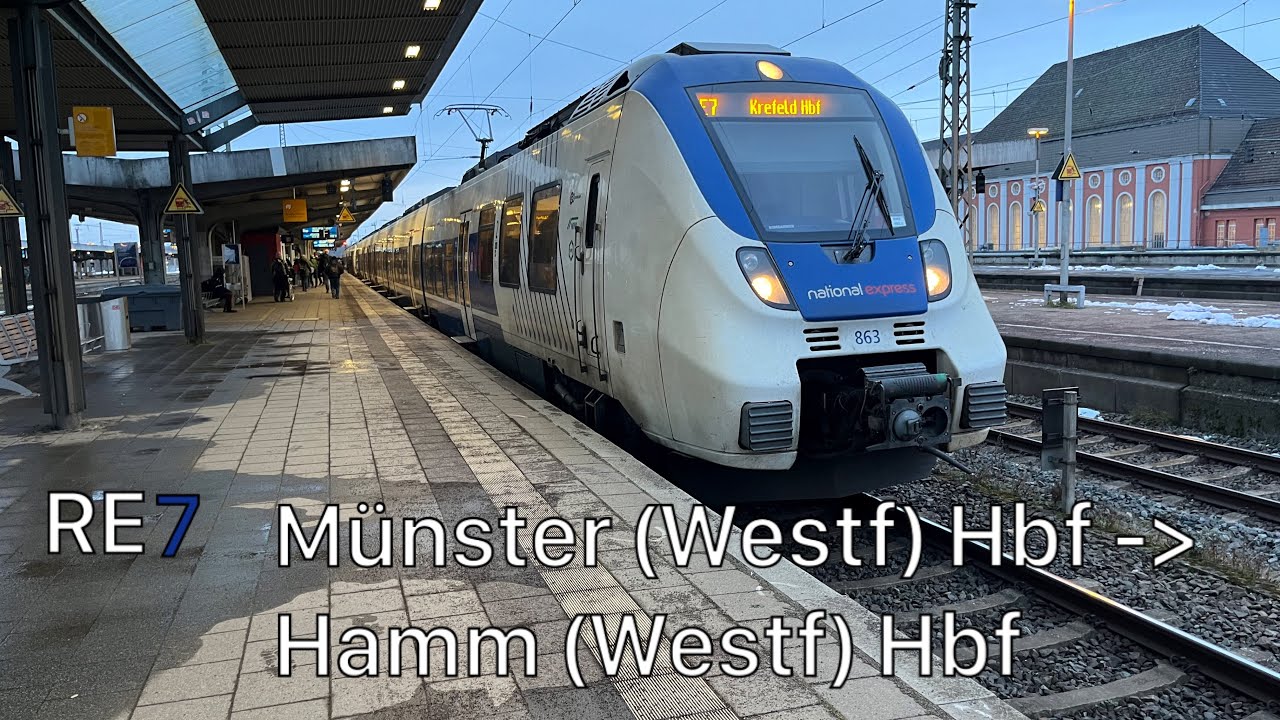 Die Mitfahrt mit dem RE7 von Münster (Westf) Hbf bis Hamm (Westf) Hbf