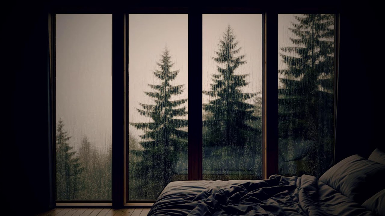 Rain on Window and Soft Cabin Ambience 🌧️ Relaxation, Sleep, and Mindful Calm