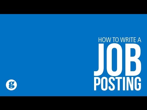 Video: How To Write A Job Posting