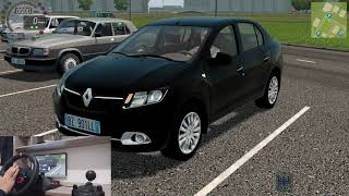 Renault Logansymbol City Car Driving Logitech G29 With Wheel Cam