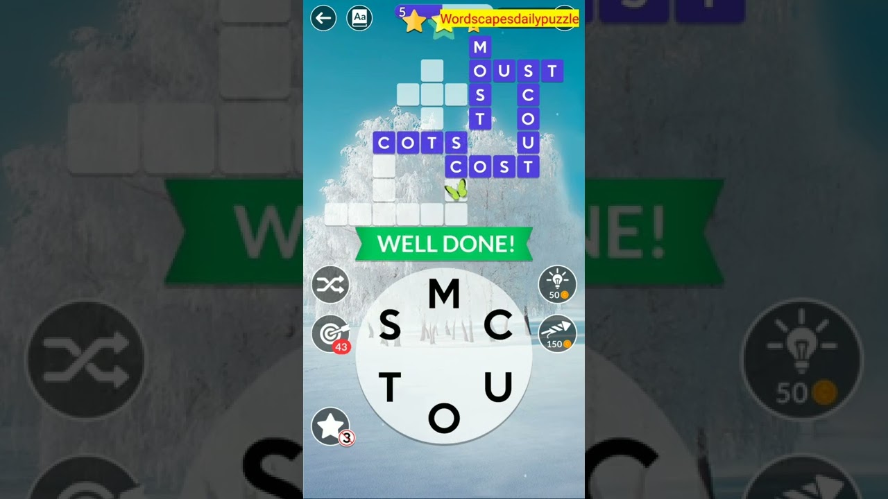 WORDSCAPES Daily Puzzle February 3, 2022