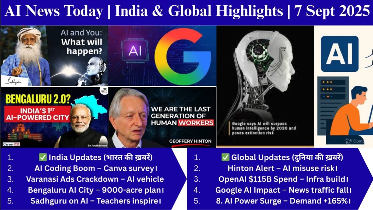 Daily AI News hindi  7 Sept 2025 | India & Global AI Updates | OpenAI $115B Plan, AI City, Varanashi