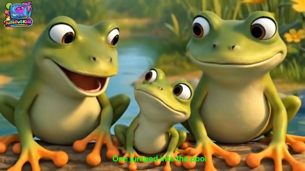 🐸 5 Little Speckled Frogs – Splashy Counting Song for Kids | AchuTV4Kids