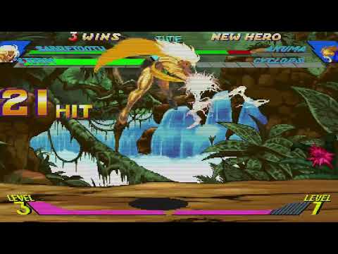 X-Men vs. Street Fighter - Sabretooth, Storm vs. Cyclops, Akuma 4