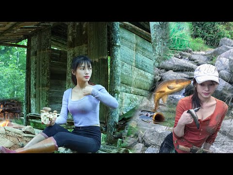 Full-video: 365 days of survival in the erratic rain - Emergency shelter in the rainforest