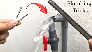 cool trick for plumbing! repair valve on broken pvc pipes can not lock water !