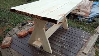 Изготовление стола, скамеек и табуреток из дерева на террасу.