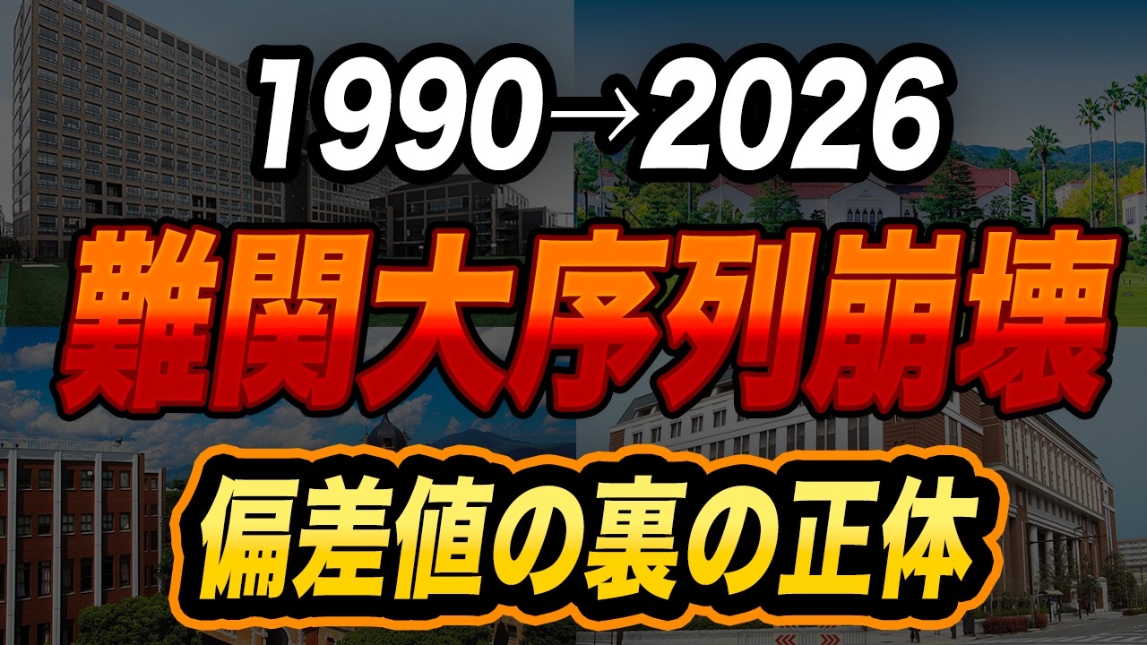 【１９９０→２０２６】関関同立・産近甲龍「偏差値」の衝撃変遷｜序列崩壊と近大の下克上の真実