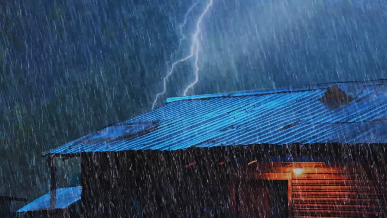 Relájate y duerme en minutos con fuertes lluvias sobre el techo de ...