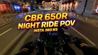 Honda CBR650R 🎥Insta 360 X5 POV - Bucharest NIGHT RIDE