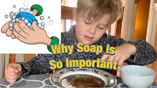 Teaching kids Why Using Soap Is So Important. Pepper and water germ experiment