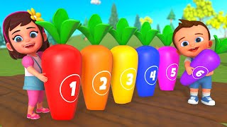 learn numbers for children with little babies fun play wooden carrot balance toy set 3d kids edu