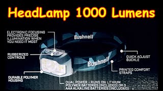 Bushnell Headlamps 1000 Lumens Rechargeable