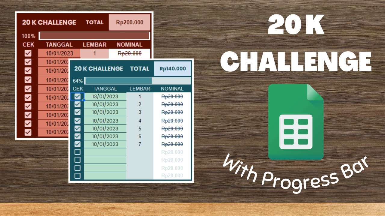 20 K Challenge Spreadsheet Praktis | Budgeting | Savings | Pakai ...