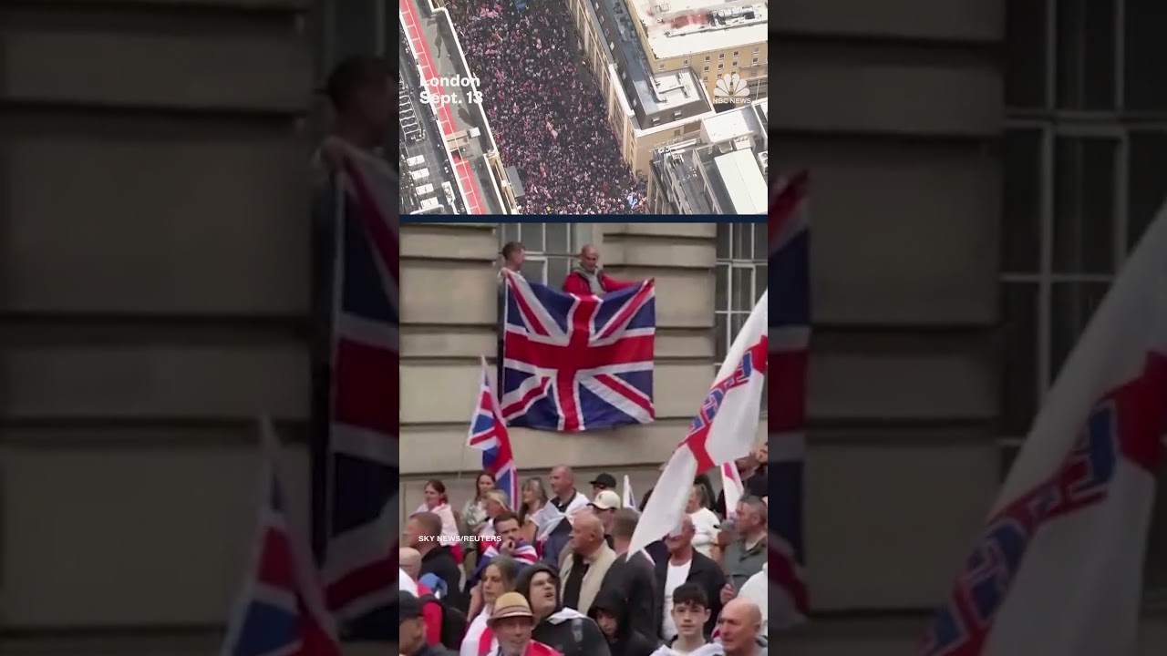Over 100,000 anti-immigration protesters attend far-right march in London Over 100,000 anti-immigration protesters attend far-right march in London