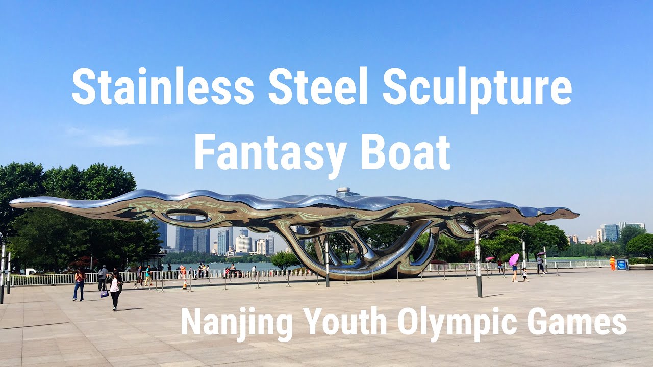 Stainless steel Fantasy Boat Sculpture