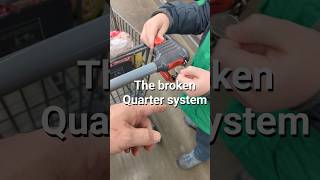 The broken cart return quarter system at ALDI store