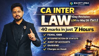 CA Inter Law 1 Day Revision  Part 2 | LDR | MAY 26, SEP 26 |
