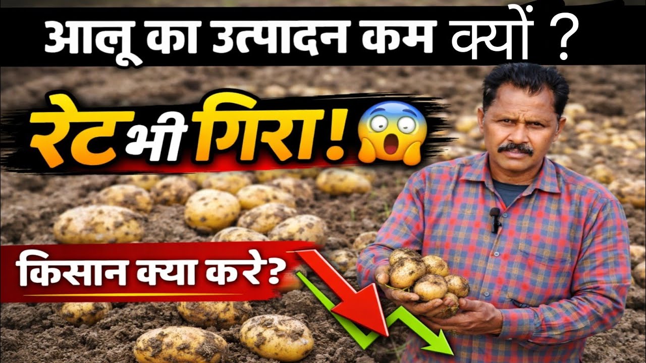 आलू की पैदावार कम, बाजार भाव भी डाउन – किसान परेशान
