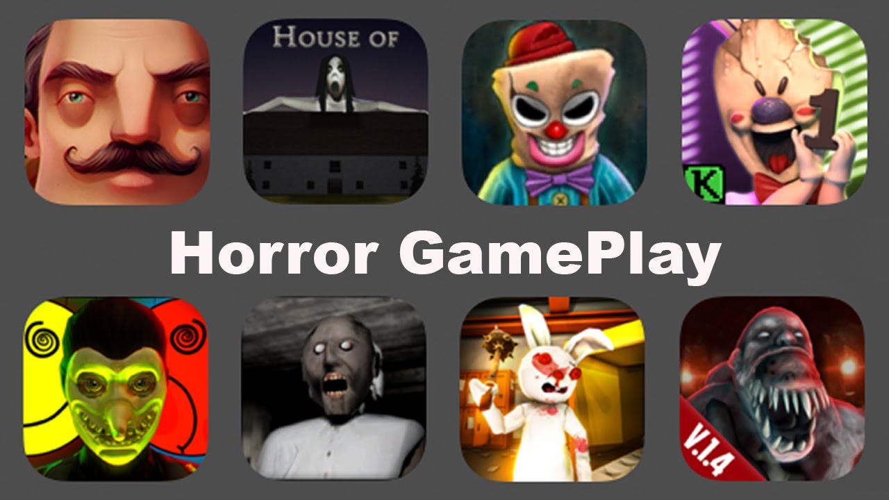 Horror GamePlay: Hello Neighbor, House Of Slendrina, Freaky Clown Town Mystery, Ice Scream 1
