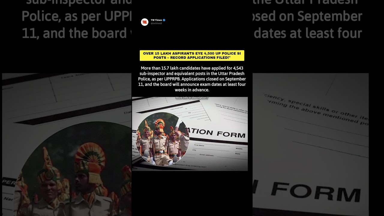 Record application filled! Over 15 Lakh Aspirants Eye 4,500 UP Police SI Posts