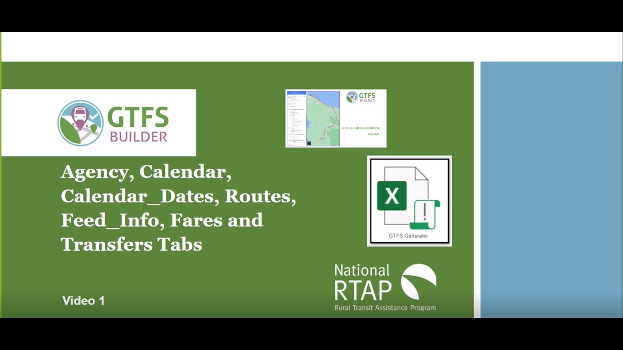 National RTAP Video: Agency, Calendar, Calendar dates, Routes, Fare and ...