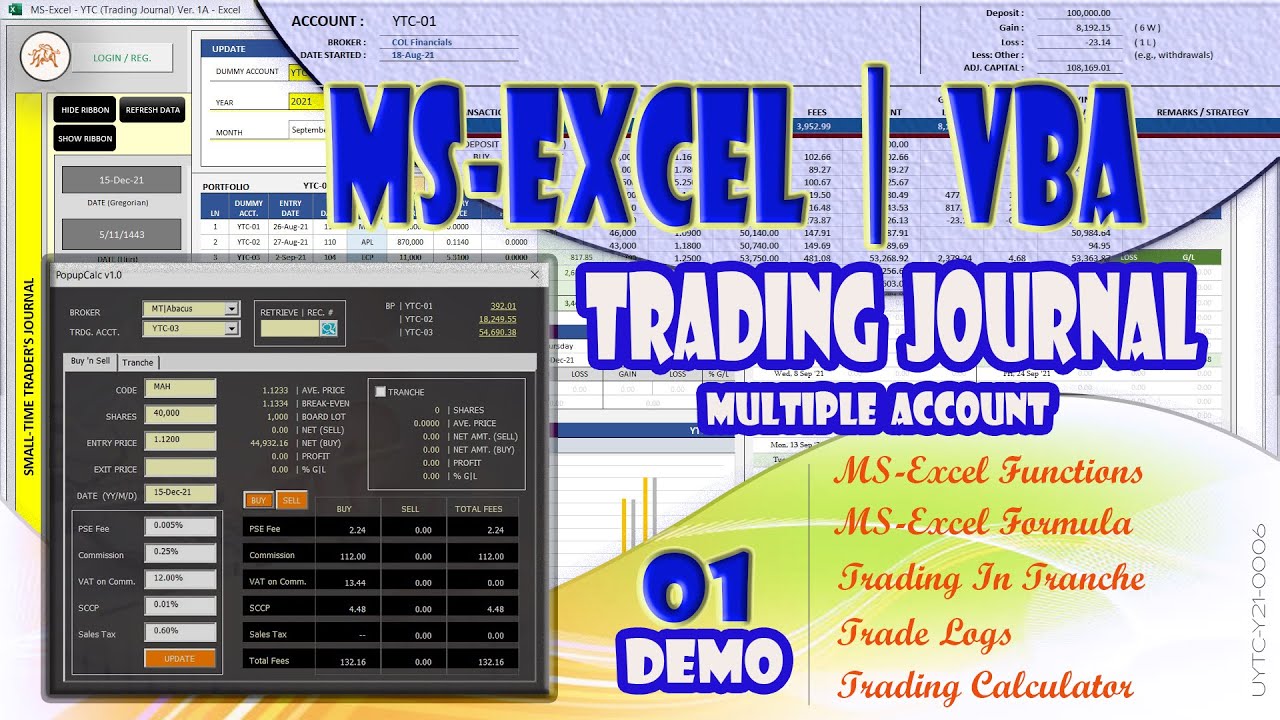 UL-0006 | MS-Excel | Macro (Trading Journal) - 01 DEMO