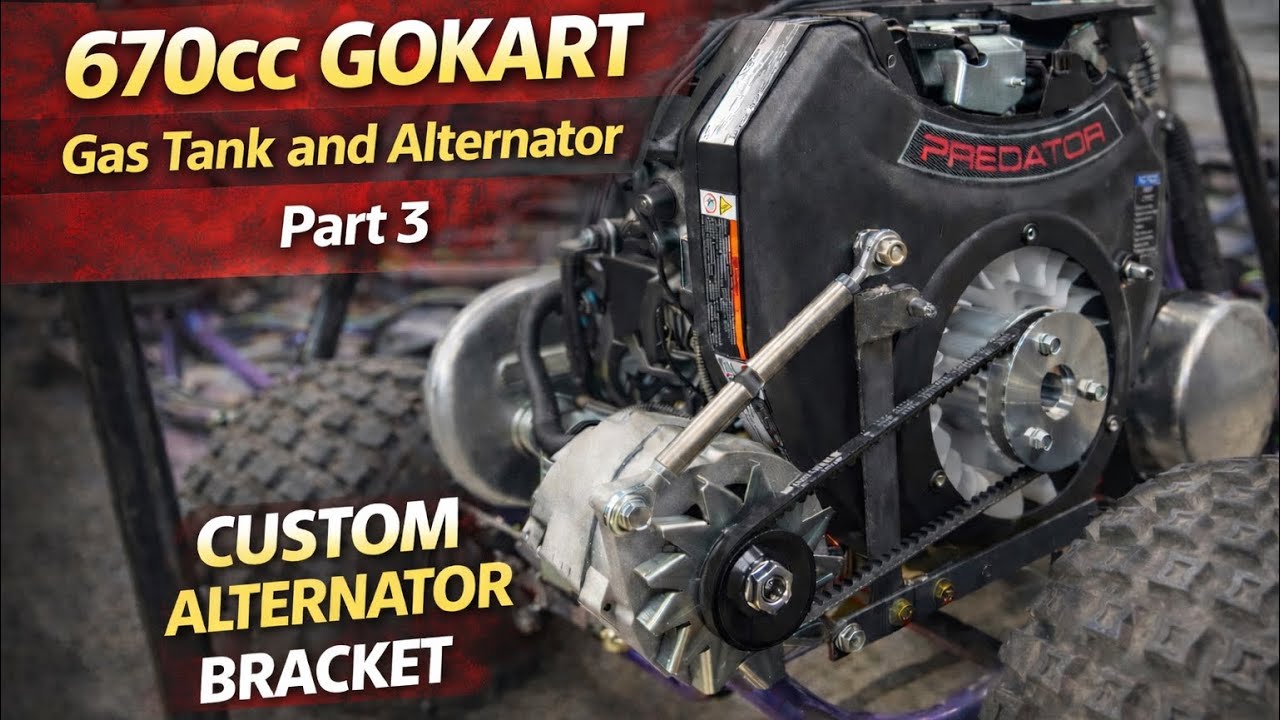 Installing An Alternator and Gas Tank on Predator 670 Go kart!