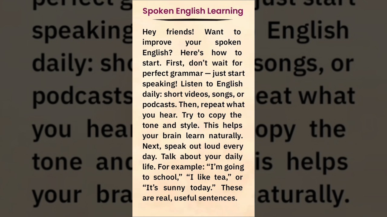 Spoken English Learning 