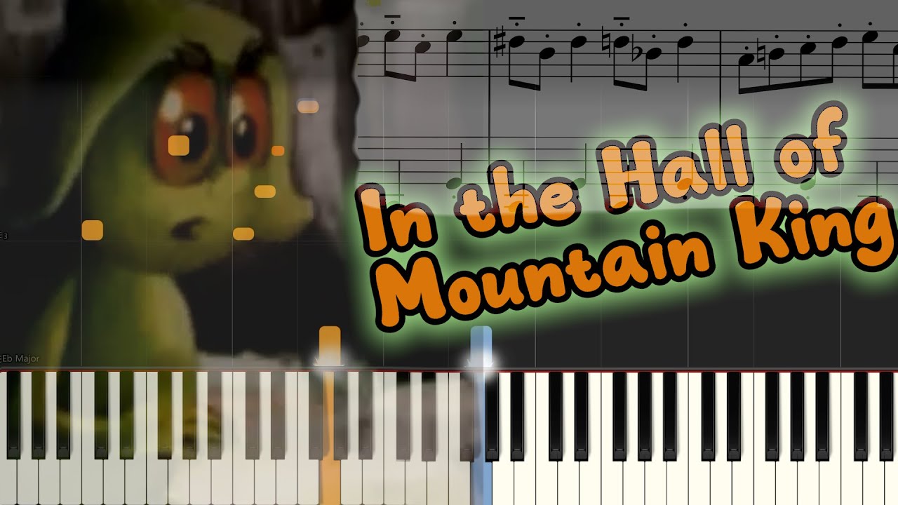 In the Hall of Mountain King 👾💀(Grieg, Peer Gynt) Piano facile +Partition /  Halloween  🎹🎃🦇🪦🕯️🖤