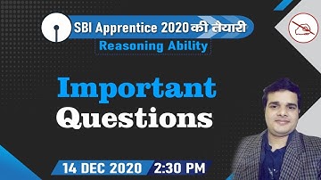 SBI APPRENTICE SERIES | Reasoning | Important Questions | By Anand Mahendras | 2:30 pm