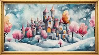 Whimsical Winter Castle | 4K Frame TV Screensaver | Vintage Frame | No Sound screenshot 3