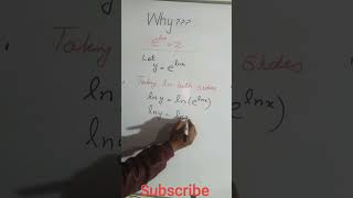 Why e^(lnx) =x #maths #math #shorts #short #subscribe #shortvideo #shortsvideo #share