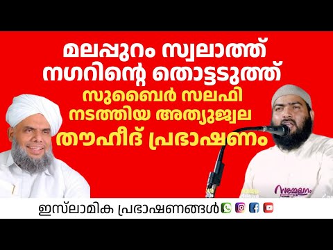 മലപ്പുറം സ്വലാത്ത് നഗറിന്റെ തൊട്ടടുത്ത്  സുബൈർ സലഫി നടത്തിയ അത്യുജ്വല  തൗഹീദ് | Zubair Salafi 