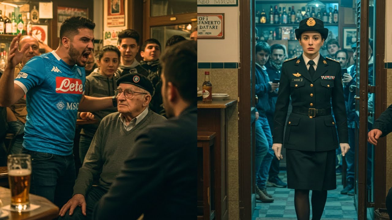 Tifoso Urlante Insulta un Veterano di 84 Anni in un Bar, Ma la Figlia in Divisa lo Fa Inginocchiare