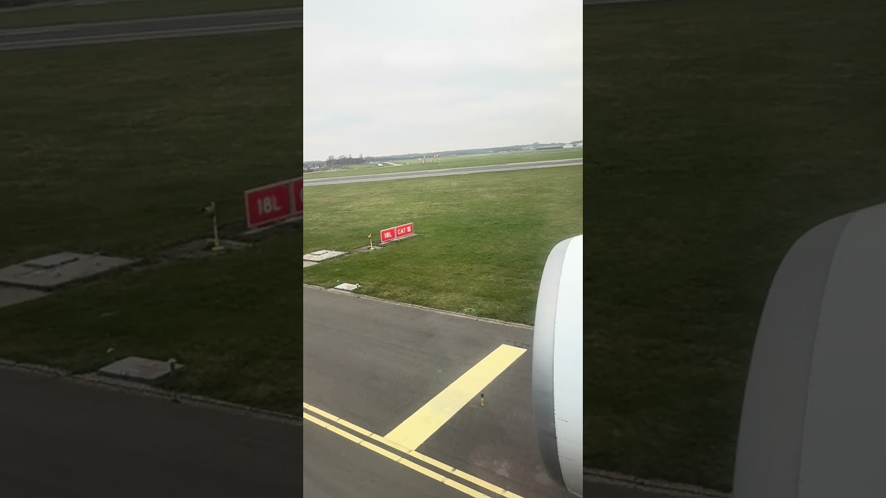 KLM flight on the runway at schiphol airport, Amsterdam, Netherlands  