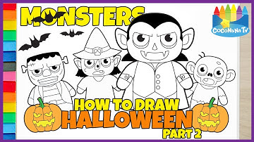 HALLOWEEN STUFFS part 2 - How to Draw and Color - Coconana