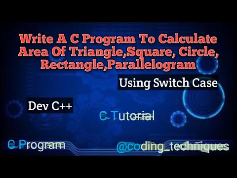 To Calculate Area of Triangle, Square, Circle, Rectangle, Parallelogram In C Program #coding #c