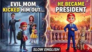 Evil Step Mom Kicked Him Out… Now He's a President | English Listening Practice for Beginners