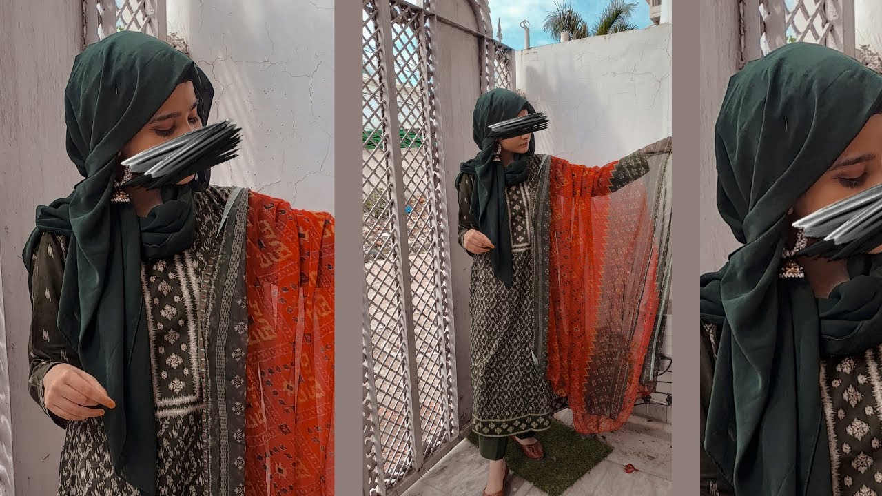 Wedding or party hijab style/Hijab with  Pakistan or Indian outfit / earrings hijab tutorial
