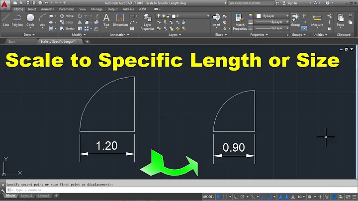 AutoCAD Scale to Specific Length | AutoCAD Scale to Specific Size