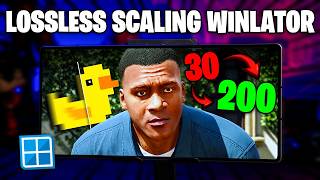 WINLATOR com LOSSLESS SCALING GERAÇÃO DE QUADROS FICOU INCRÍVEL! | GTA 5 A MAIS DE 150FPS NO ANDROID