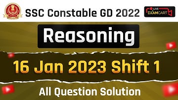 SSC CONSTABLE GD 2022 | 16-JAN-2023 | SHIFT-1 | MATHS ALL QUESTION SOLUTION | EXAMCARTLIVE