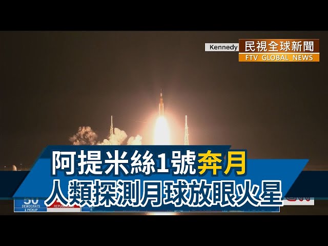 【民視全球新聞】阿提米絲1號"奔月" 人類探測月球放眼火星 2022.11.20