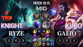 TES knight Ryze vs KT Kuro Galio Mid - KR Patch 10.15